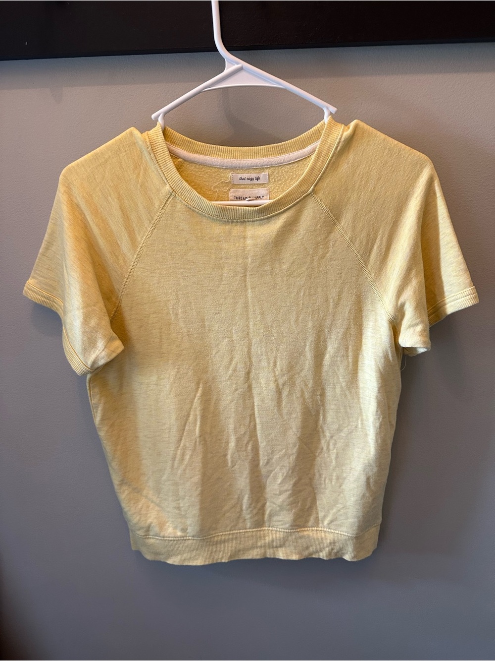 Thread & Supply Pale Yellow Short-Sleeve Crewneck Top